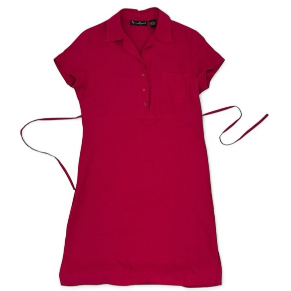 mercer & madison Dresses & Skirts - Mercer & Madison 100% Linen Shirt Dress – Hot Pink – Size 12